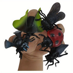 6pcs Finger Puppet Insects Soft Rubber Set for Interactive Play