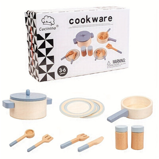 Kids Play Kitchen Set Cookware Toy Set Interactive Cooking Utensils