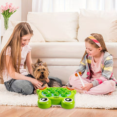 Whack a Frog Game with 2 Hammers Perfect Birthday Gift Green PP Material