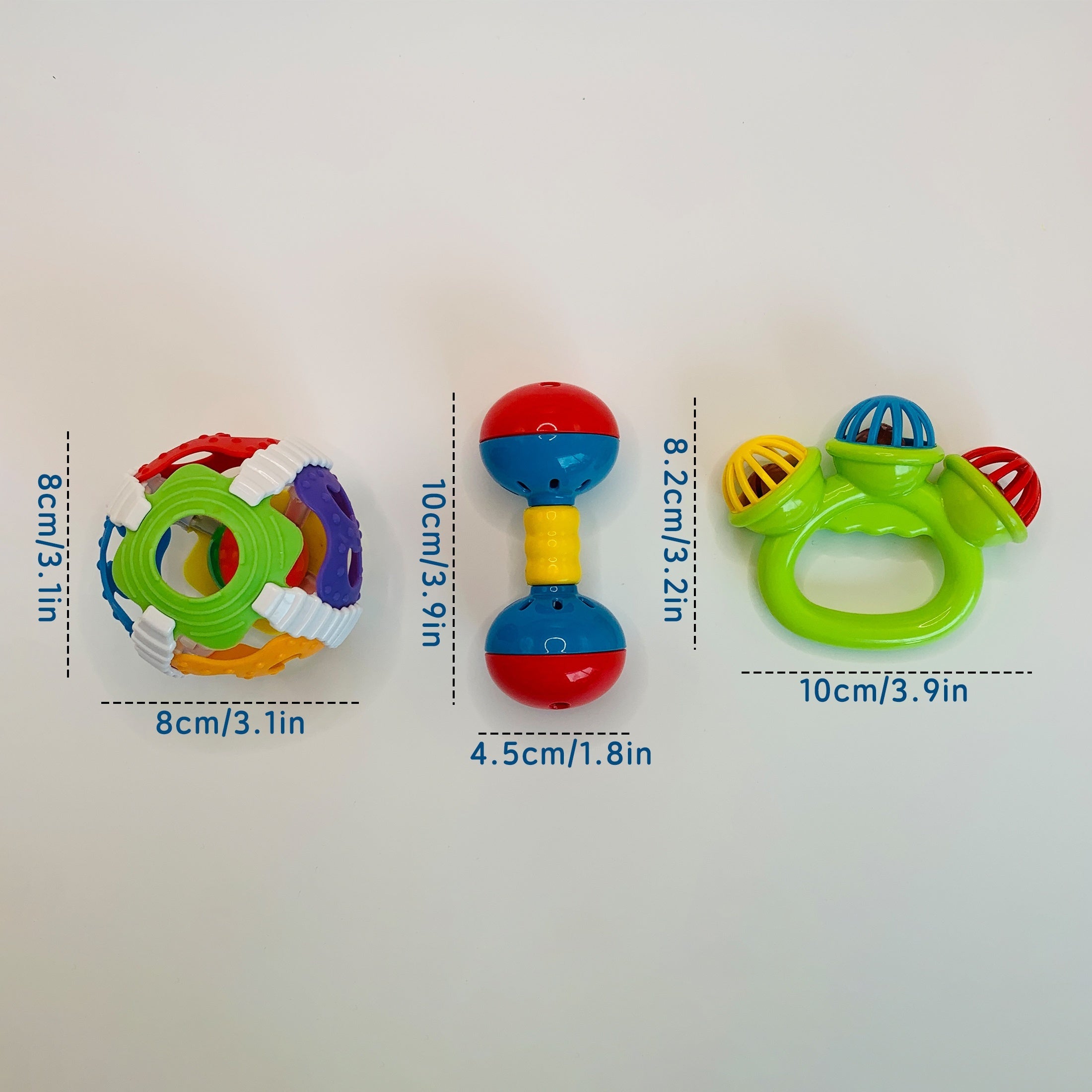 3Pcs Baby Rattle Toys Educational Hand Held Ball Sound Toy Set
