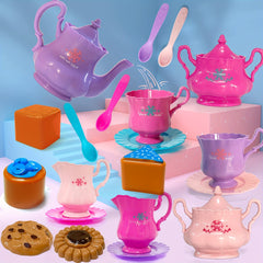 Tea Party Set Tea Set Kettle Cookies Play Food Accessories Toy For Toddlers