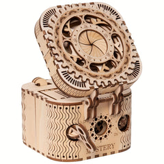 Wooden Puzzle Mechanical Treasure Box Model DIY Brain Teaser Project