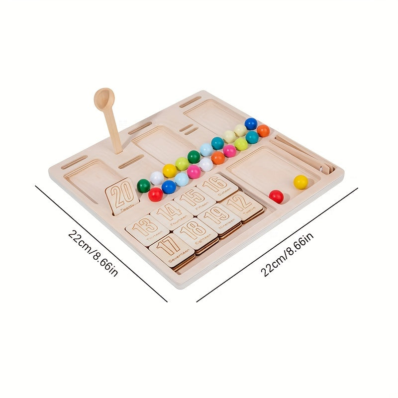 Kids Digital Arithmetic Wood Toy, Hand-Eye Coordination Training