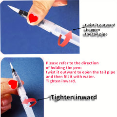 12pcs Watercolor Brush Pen Set Vibrant Colors Easy Refill Portable