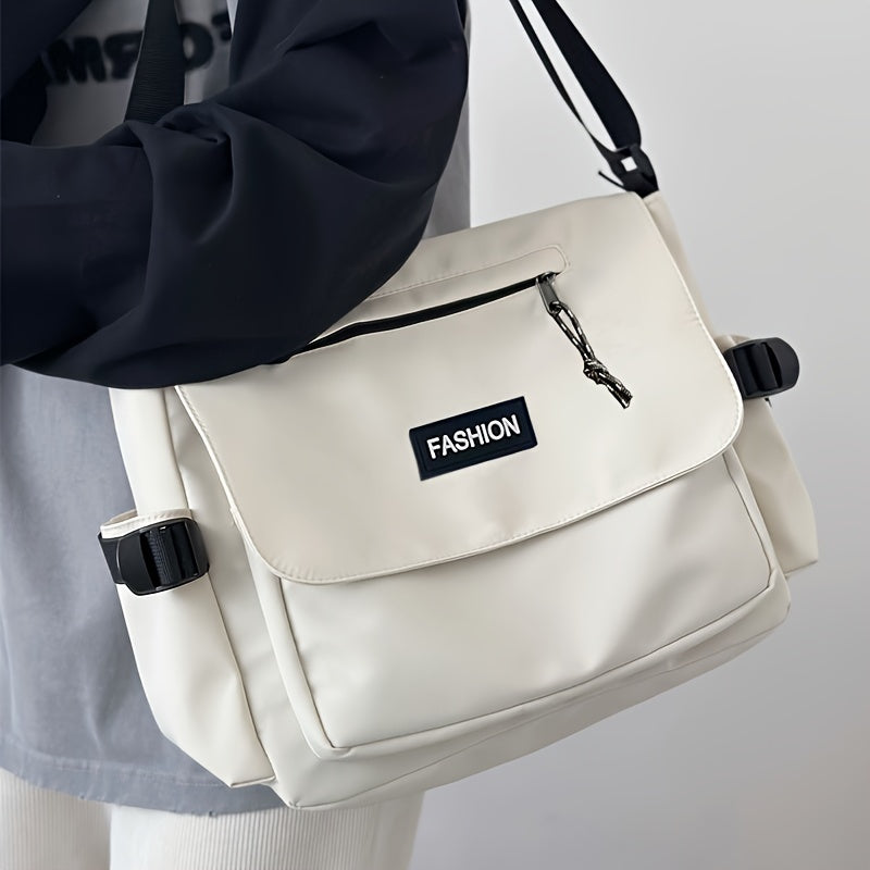 Japanese Style Casual Nylon Messenger Bag Lightweight Unisex Zipper