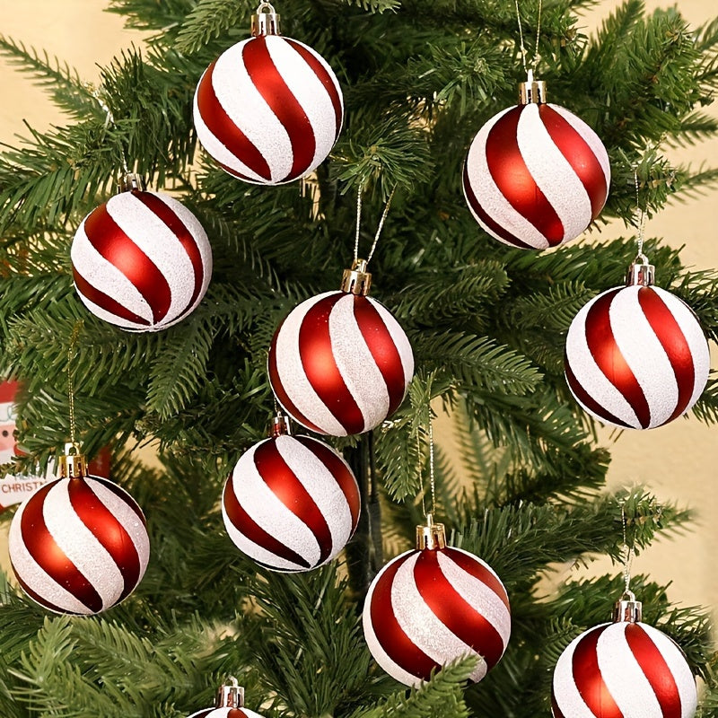 6pcs Christmas Tree Ornaments Shatterproof Plastic Decorations