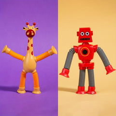 4pcs Giraffe Robot Stretch Toys DIY Transformable Relax Figures