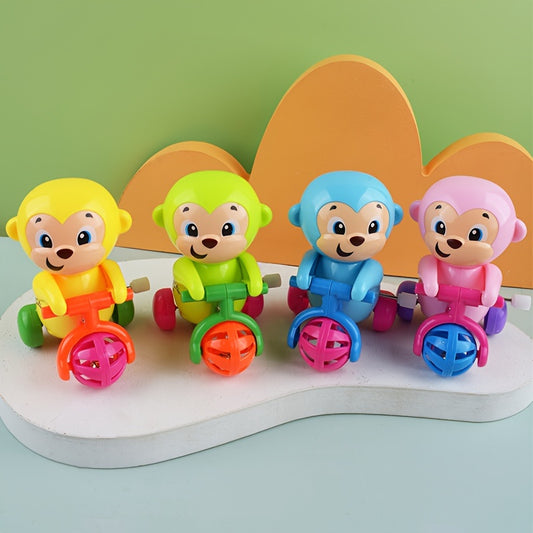 Clockwork Monkey Wind Up Toy with Ringing Bell for Kids - No Batteries Required