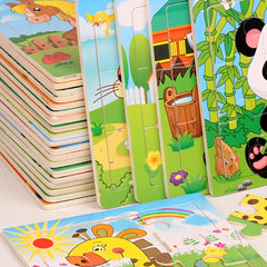 Cartoon Animal Wooden Jigsaw Puzzles for Kids
