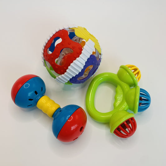 3Pcs Baby Rattle Toys Educational Hand Held Ball Sound Toy Set