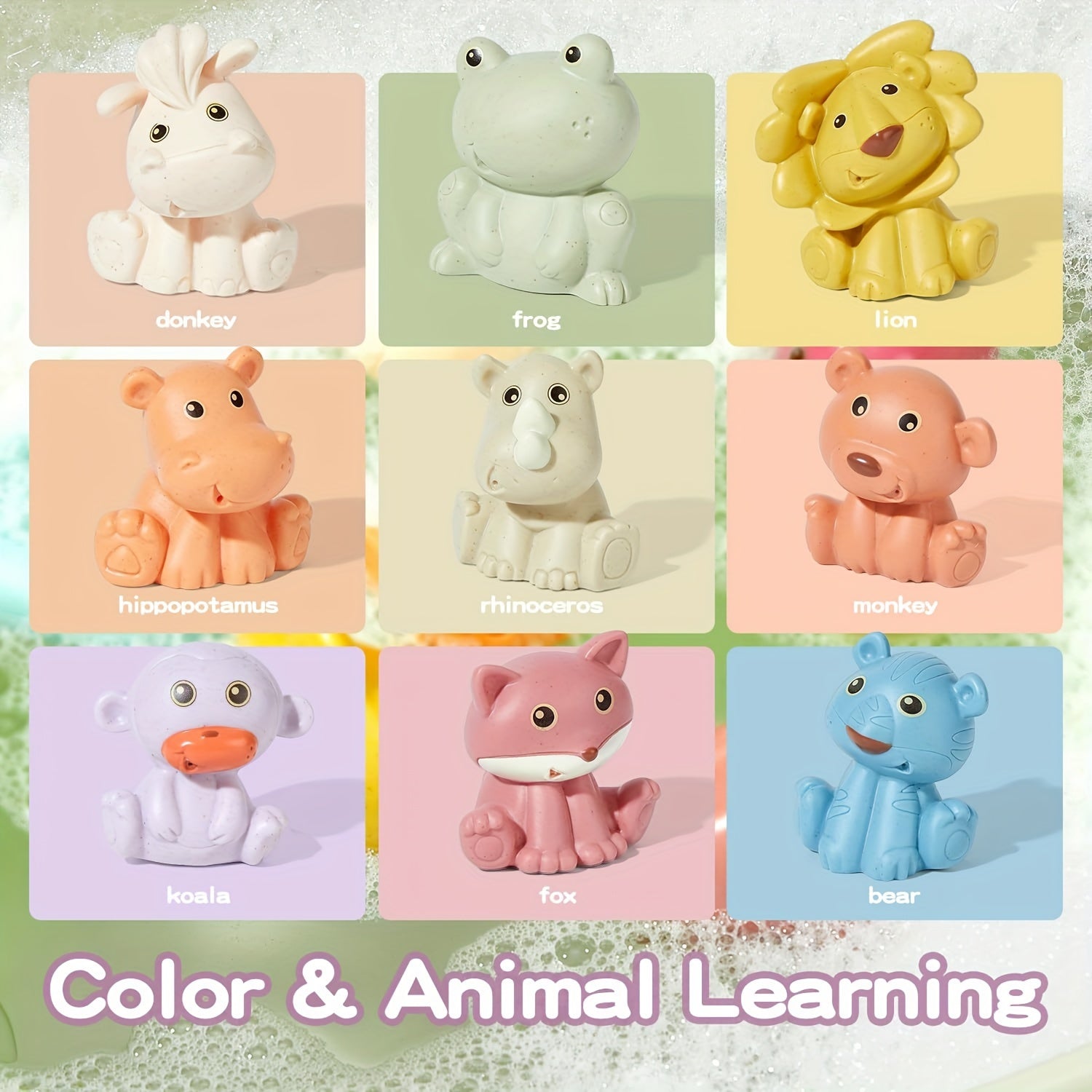 9pcs Animals Bath Toys Mold Bathtub Float Toy