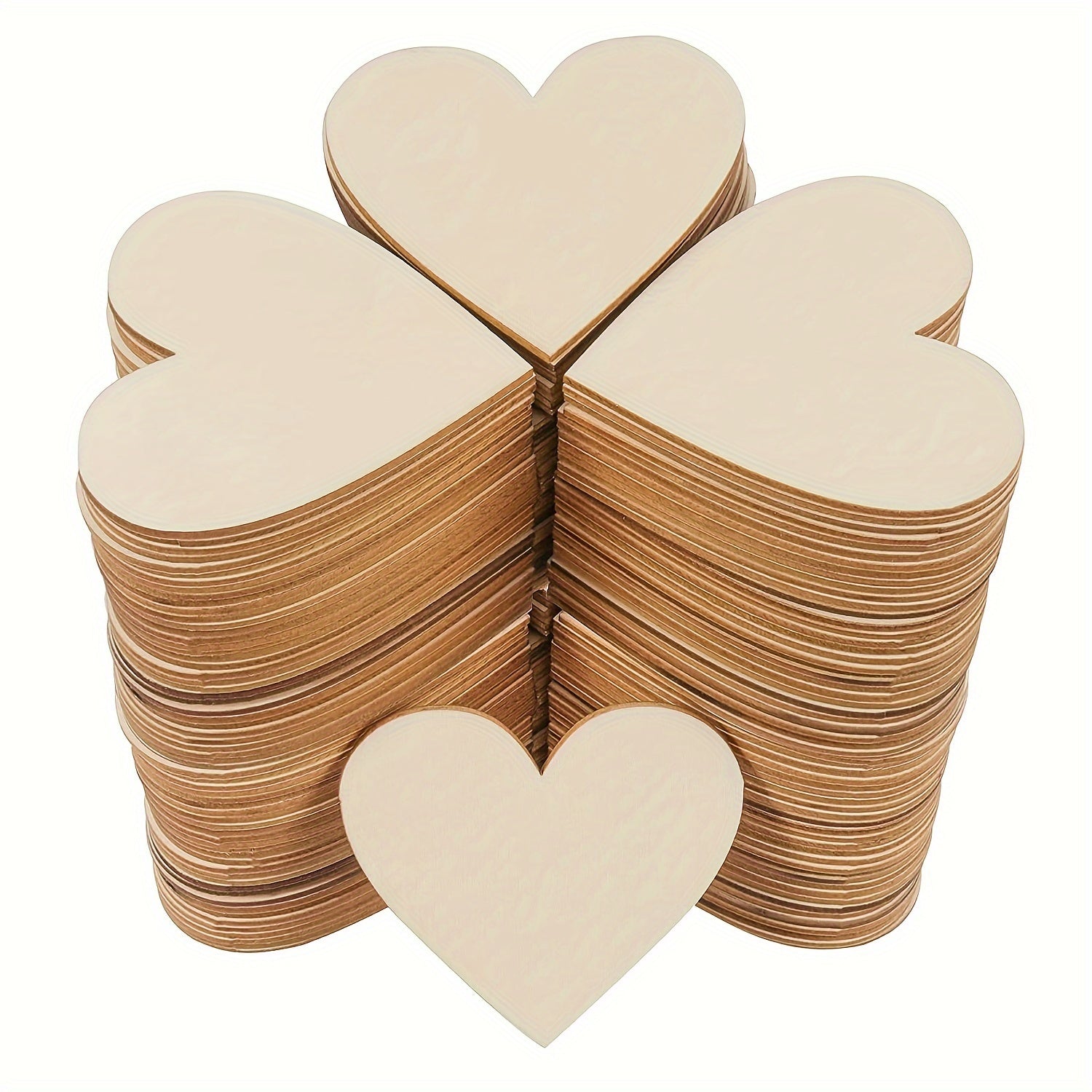 50pcs Hand Painted Wooden Heart Ornaments DIY Love Graffiti Accessories
