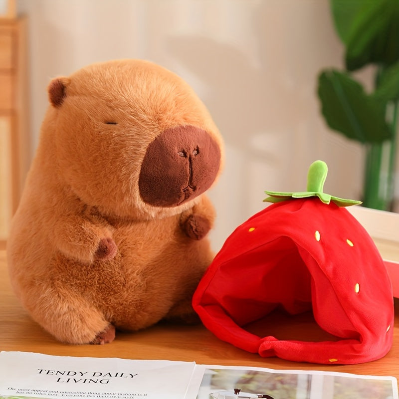 Capybara Plush with Strawberry Delight Ultra Soft Anime Stuffed Animal Toy