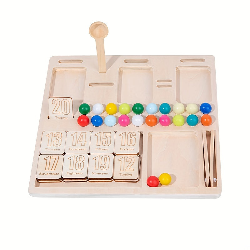 Kids Digital Arithmetic Wood Toy, Hand-Eye Coordination Training