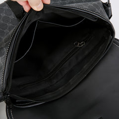 Casual Plaid Messenger Bag for Men Water Resistant PU Shoulder Crossbody Bag