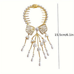 Retro Tassel Bun Buckle Glitter Hair Claw Lily & Bow Hair Accessories Gift