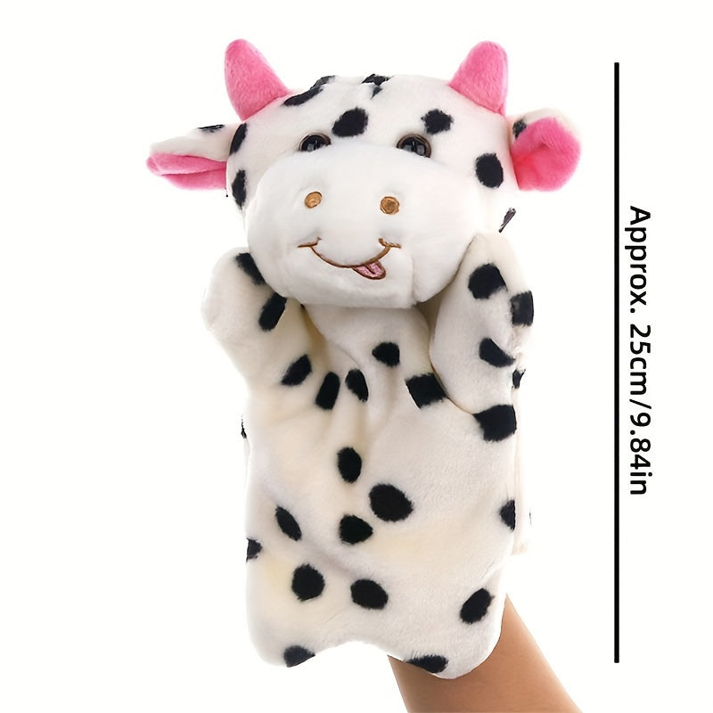 Plush Animal Hand Puppet for Creativity Motor Skills Cow Lamb Puppy Pig