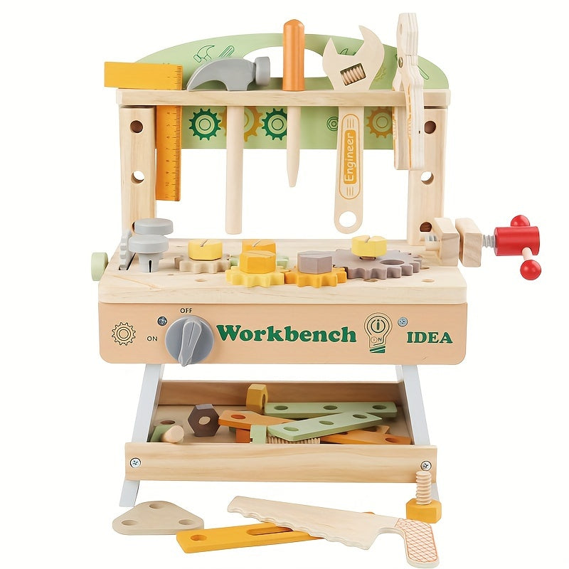 Wooden Play Tool Set for Kids Screw & Nut Puzzle Assembly DIY Crafts