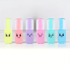 6pcs Donut Ice Cream Expression Marker Pens Cartoon Mini Pens