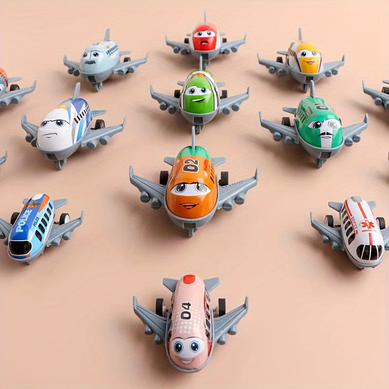 10pcs Mini Metal Airplane Set Inertia Powered for Party Favors