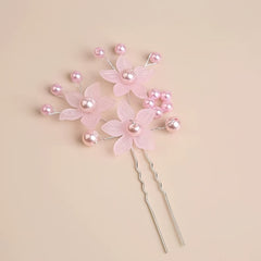Sweet Flower U Shape Hairpin Girls Party Wedding Princess Hair Accessories