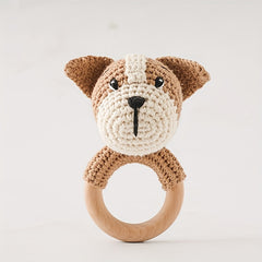 Crochet Animal Rattles Baby Knitting Soothing Toys