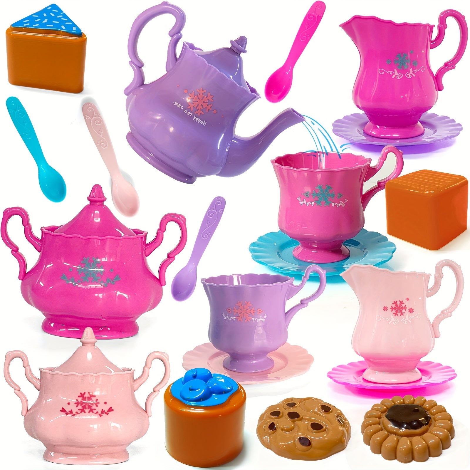 Tea Party Set Tea Set Kettle Cookies Play Food Accessories Toy For Toddlers