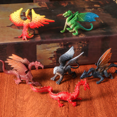6 Pack Mini Mythical Creatures Plastic Figurines for Kids Party Favors