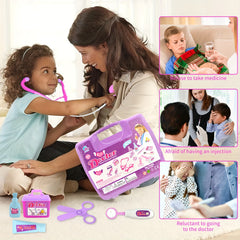 15 Piece Children's Doctor Playset & Medical Kit Pink