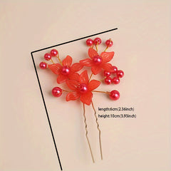 Sweet Flower U Shape Hairpin Girls Party Wedding Princess Hair Accessories