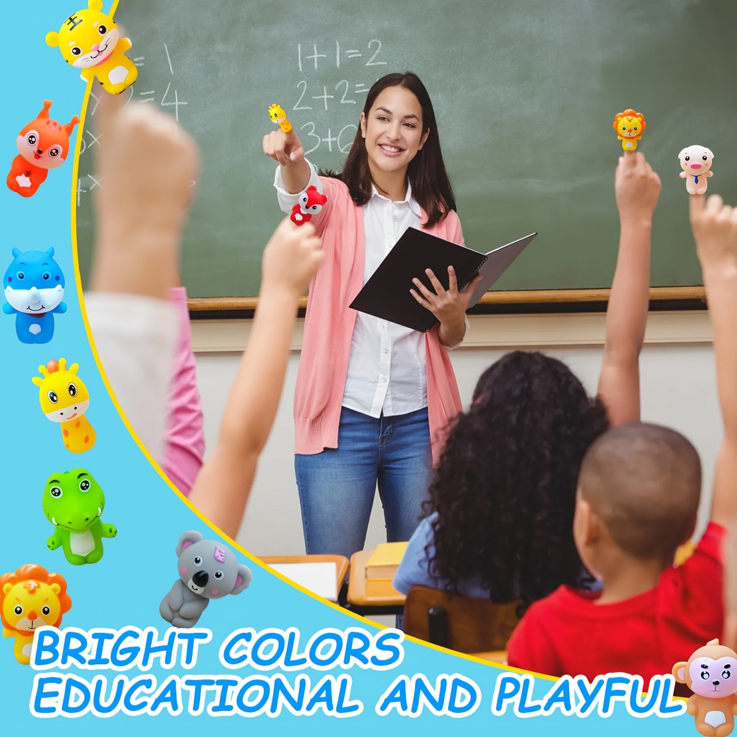 10pcs Rubber Animal Bath Finger Puppets Easter Basket Stuffers Egg Fillers