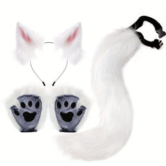 Beast Ears Tail Set Plush Claw Props Cosplay Halloween Party