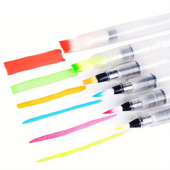 6pcs Watercolor Come Water Pen Flat Head Calligraphy Painting Practice