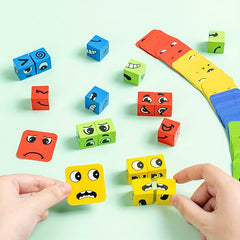 Wooden Cube Building Blocks Set Develops Problem Solving Skills
