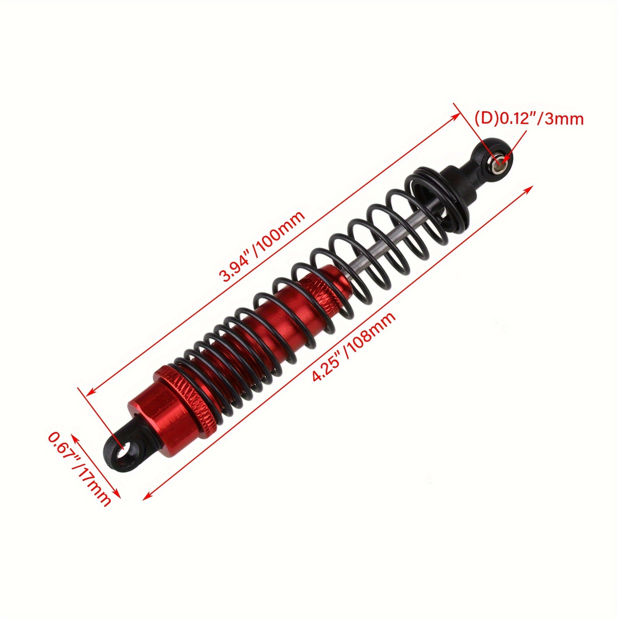 2pcs RC1 10 Shock Absorbers 108MM F108004R Red