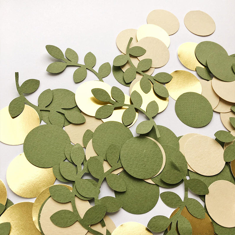 100pcs Green and Golden Confetti Party Supplies