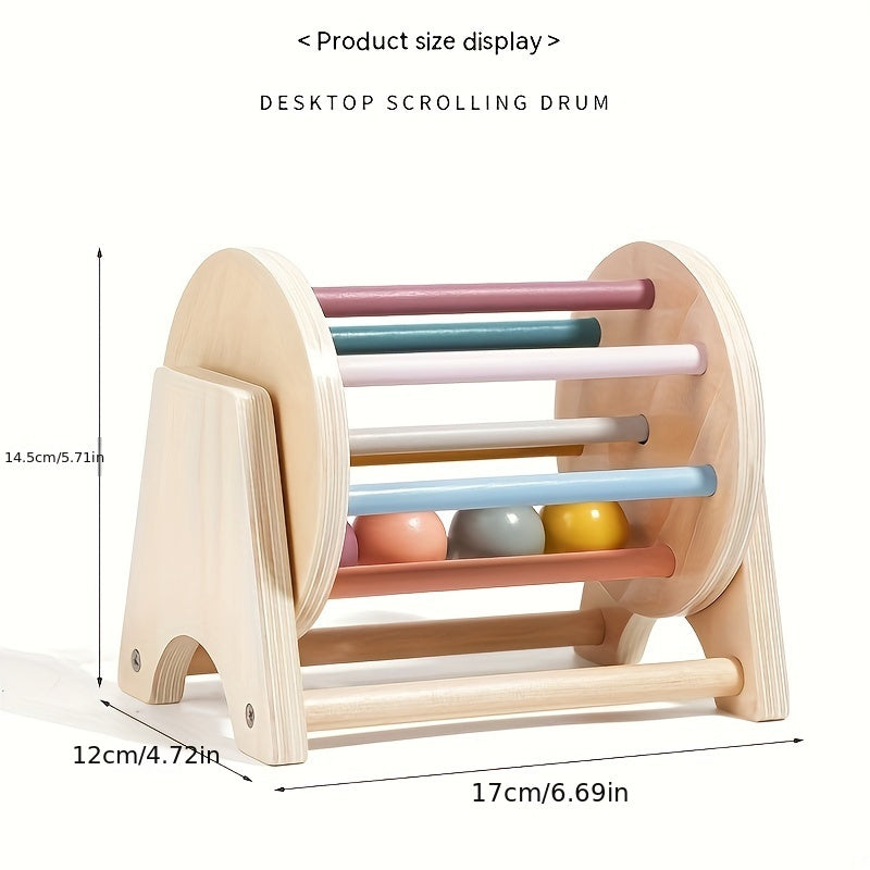 Flat Rolling Drum Wooden Toy Halloween Christmas