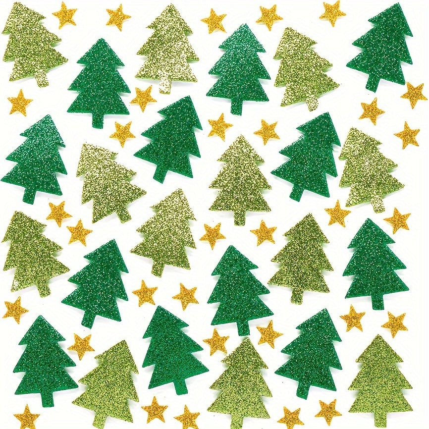 100pcs Christmas Tree Star DIY Foam Stickers Self Adhesive Youngsters's Party C