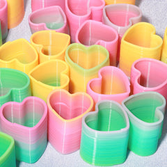 12pcs Love Heart Shape Mini Spring Rainbow Circle Small Toy Party Gift