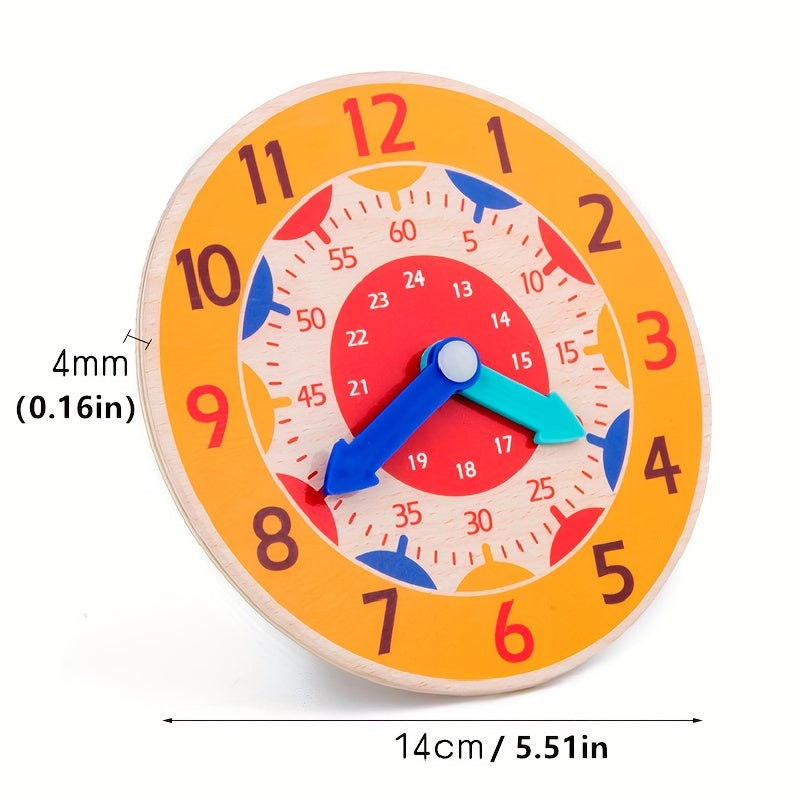 Wooden Educational Clock Model Toy Children's Time Learning Gift