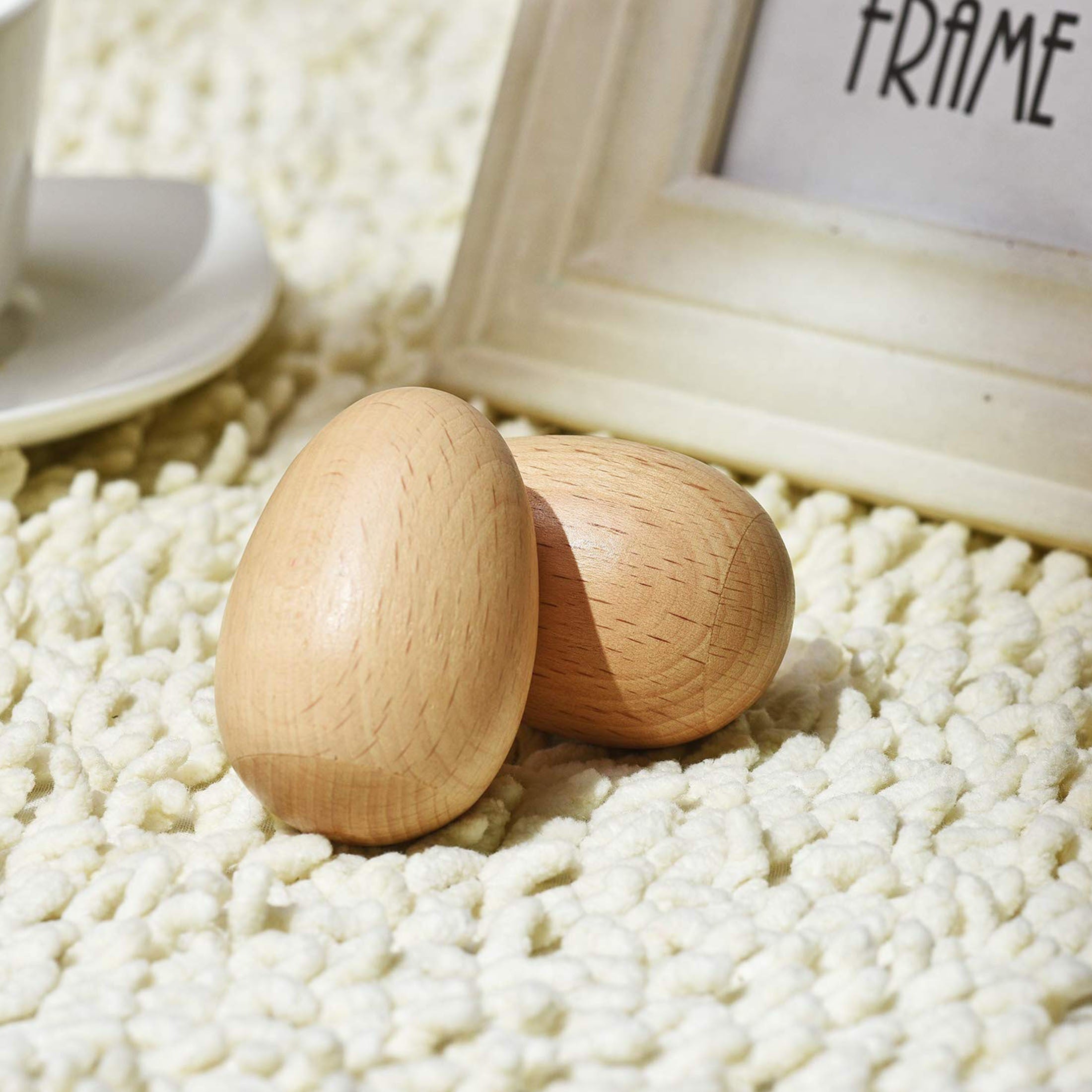 Wooden Egg Shakers Set Natural Finish Percussion Instruments