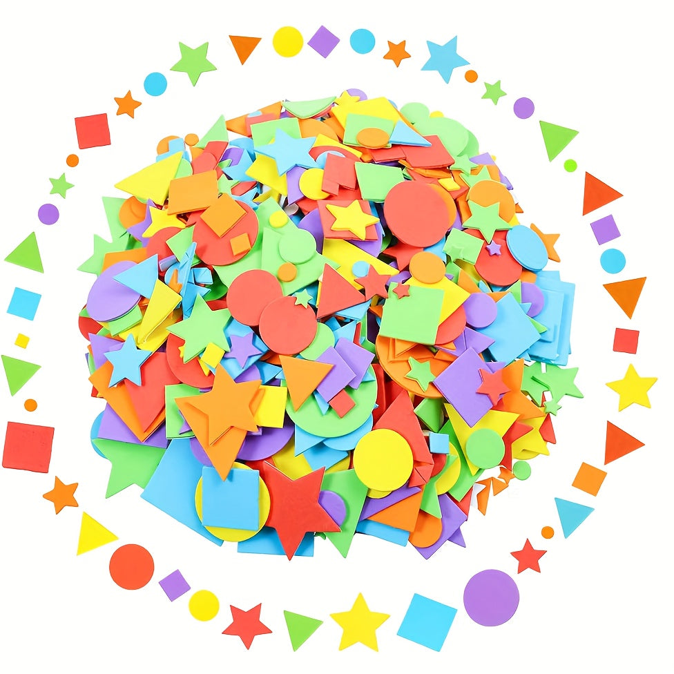 500pcs Geometric Letter Shape Foam Stickers Self-adhesive Craft Party Decoration