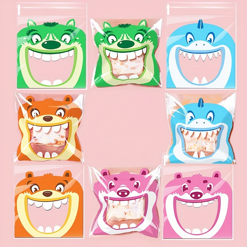 100pcs Big Teeth Mouth Monster Plastic Bags Party Favors