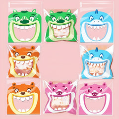 100pcs Big Teeth Mouth Monster Plastic Bags Party Favors