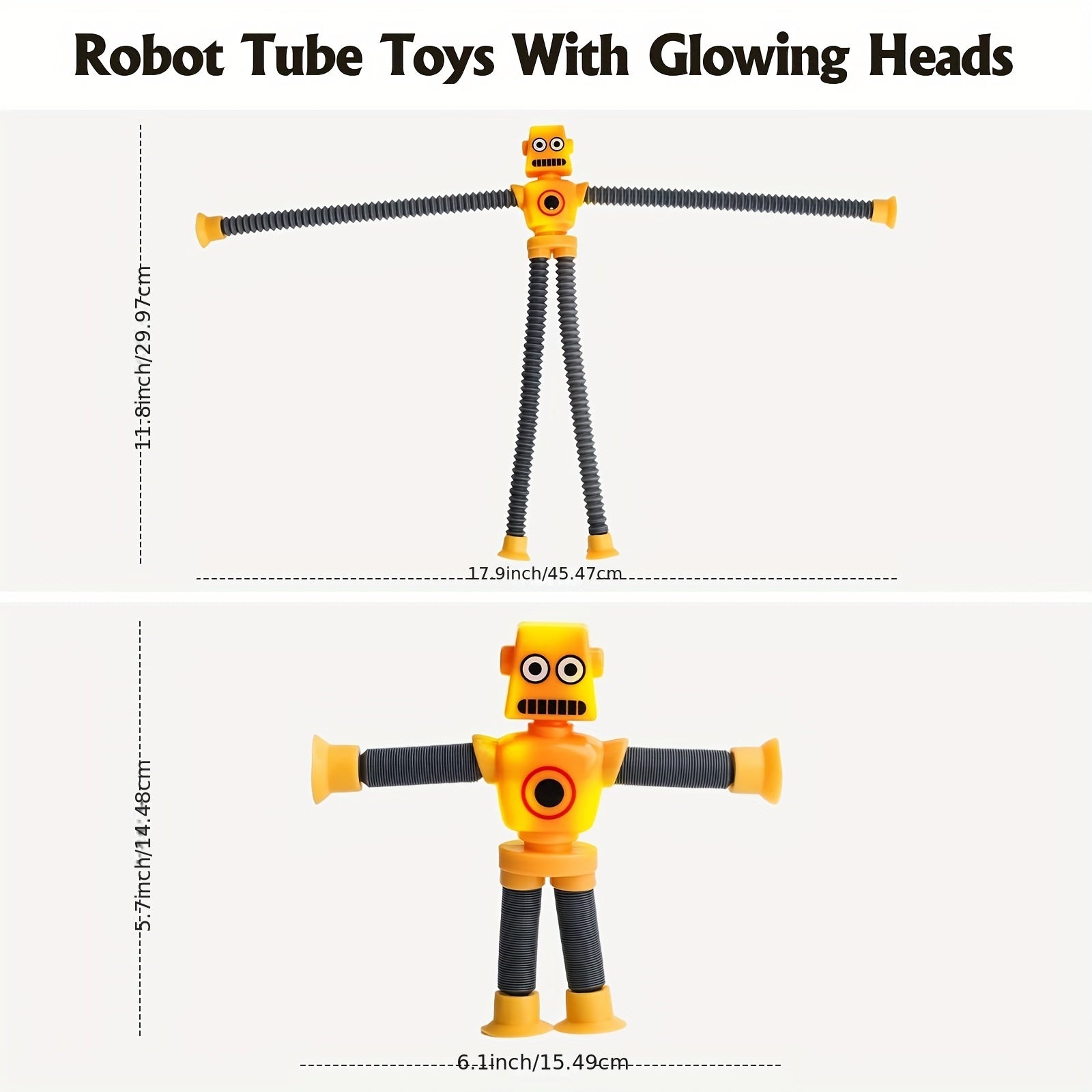 4pcs Pop Tube Sensory Toys Robot Tube, Suction Cup Robot Toys