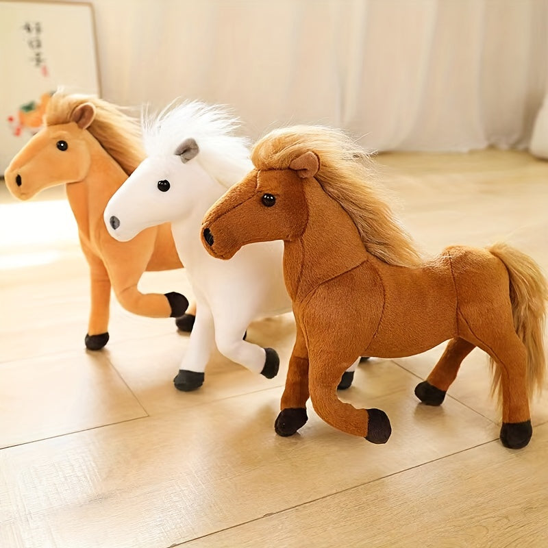 Horse Plush Toy Simulation Pony Doll Soft Stuffed Animal