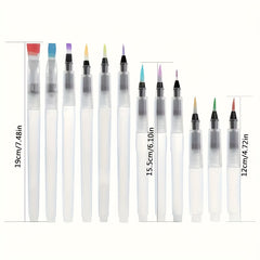 12pcs Watercolor Brush Pen Set Vibrant Colors Easy Refill Portable