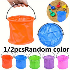 Mini Folding Beach Bucket Durable PVC Outdoor Garden Camping Travel Beach Picnic