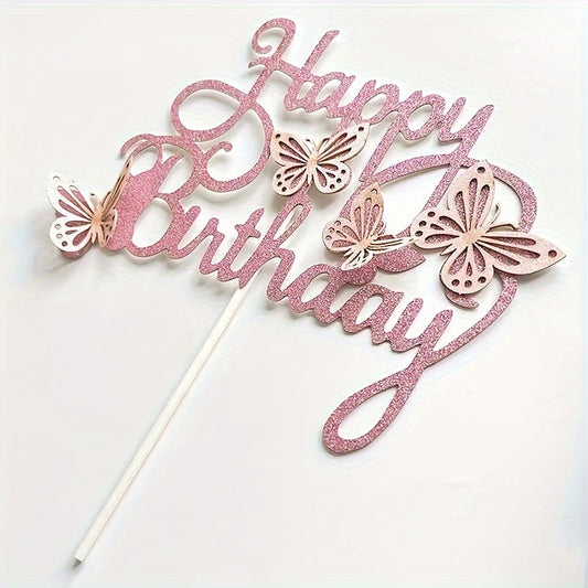 3D Butterfly Cake Topper Set for DIY Birthday & Wedding Cupcakes