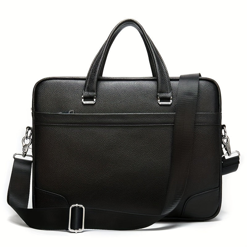Men's Leather Laptop Tote Bag Shoulder Bag